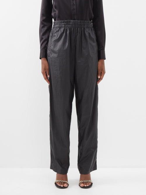 Isabel Marant - Kylie Crinkled-cotton Trousers - Womens - Black