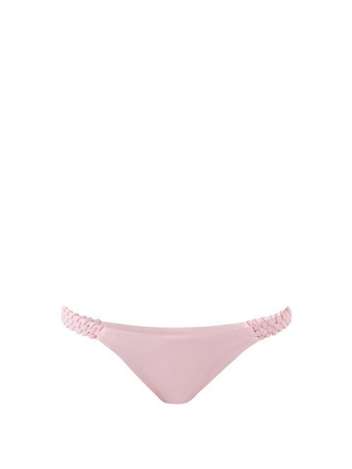Isa Boulder - Highweave Woven High-leg Bikini Briefs - Womens - Light Pink