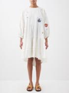 Story Mfg. - Verity Organic-cotton Embroidered Dress - Womens - White Multi