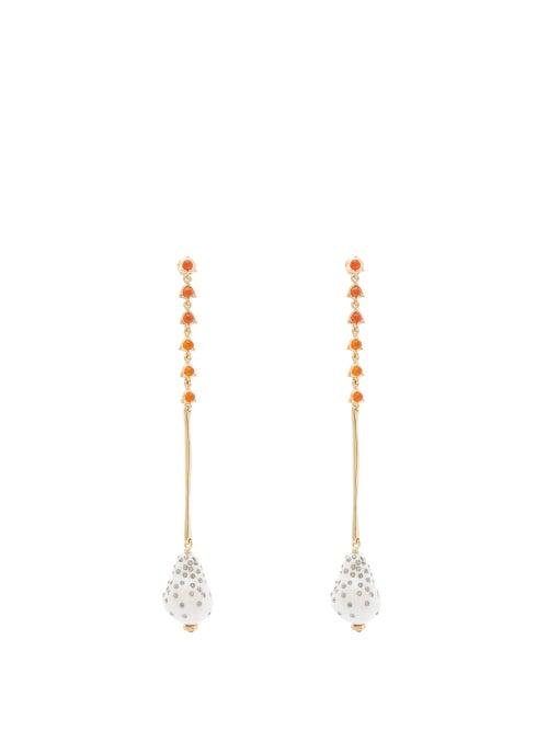 Matchesfashion.com Chlo - Baroque Pearl And Crystal Drop Earrings - Womens - Pearl