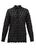 Valentino - Floral Cotton-blend Lace Shirt - Mens - Black