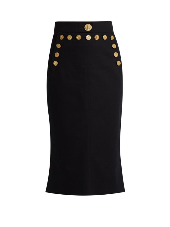 Dolce & Gabbana High-rise Stretch-cotton Pencil Skirt
