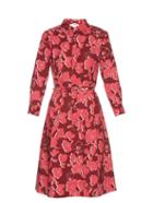 Oscar De La Renta Graphic Floral-print Stretch-cotton Shirtdress