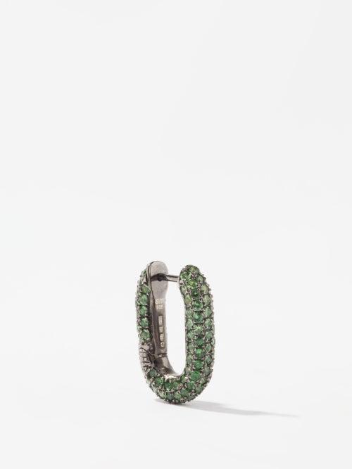 Selim Mouzannar - Link Tsavorite & Sterling-silver Single Earring - Womens - Green Silver