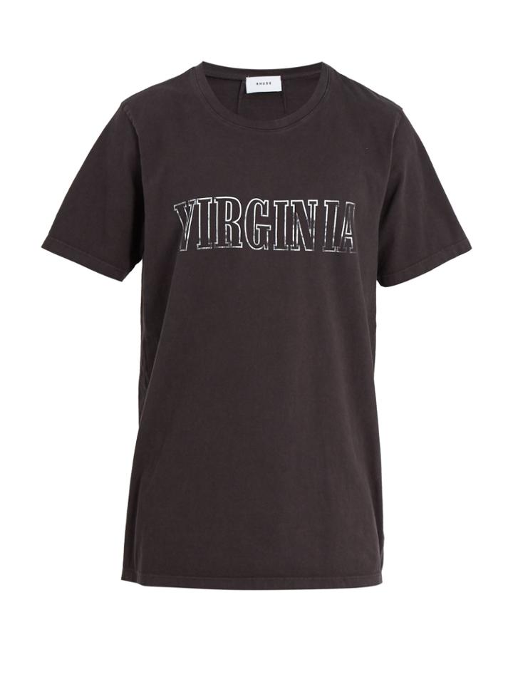 Rhude Virginia-print Cotton T-shirt