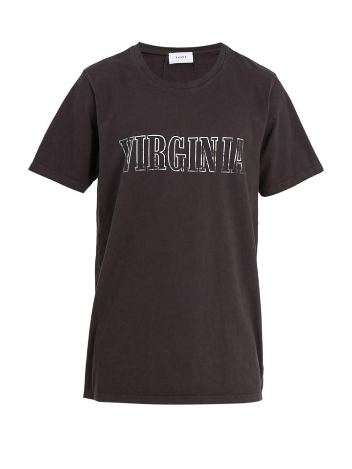 Rhude Virginia-print Cotton T-shirt