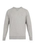 Matchesfashion.com Maison Kitsun - Logo Embroidered Cotton Sweatshirt - Mens - Grey