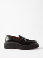 Marni - Moccasin Pierced Leather Penny Loafers - Mens - Black