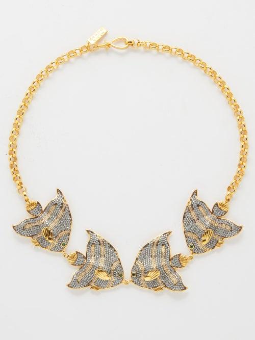 Begm Khan - Finding Nemo 24kt Gold-plated Choker Necklace - Womens - Crystal