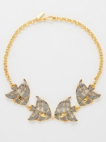 Begm Khan - Finding Nemo 24kt Gold-plated Choker Necklace - Womens - Crystal