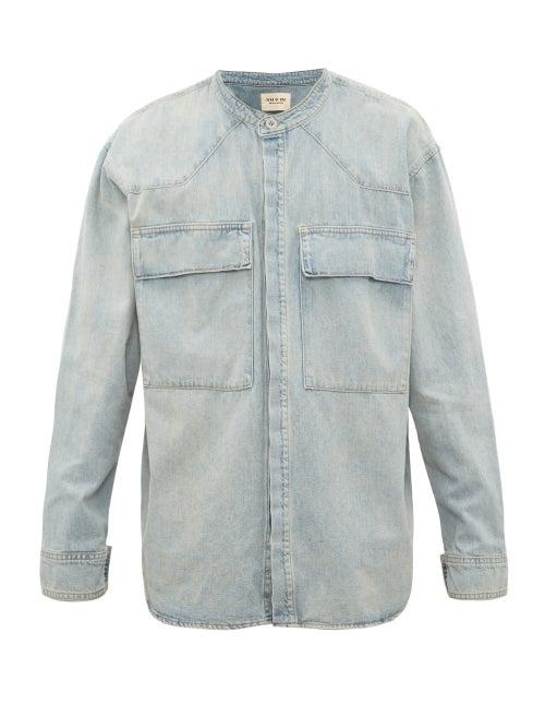 Matchesfashion.com Fear Of God - Faded Denim Shirt - Mens - Light Blue
