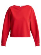 Matchesfashion.com Stella Mccartney - V Neck Step Hem Fine Knit Sweater - Womens - Red