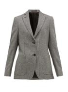 Matchesfashion.com Officine Gnrale - Vanessa Single Breasted Houndstooth Wool Blazer - Womens - Black White