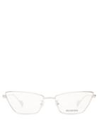 Matchesfashion.com Balenciaga - Slim Cat-eye Metal Glasses - Womens - Silver