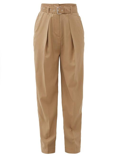 Matchesfashion.com Jw Anderson - Belted Virgin-wool Pleated Trousers - Womens - Beige