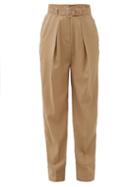 Matchesfashion.com Jw Anderson - Belted Virgin-wool Pleated Trousers - Womens - Beige