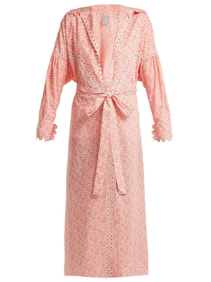 Horror Vacui Aurelia Leaf-print Cotton Maxi Dress