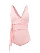 Lisa Marie Fernandez - Dree Wrap Tie-side Swimsuit - Womens - Light Pink