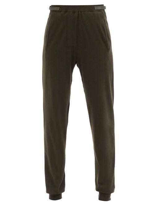 Tom Ford - Leather-trim Knitted Cashmere-blend Trousers - Womens - Khaki
