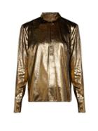 Matchesfashion.com Frame - Metallic Velvet Blouse - Womens - Gold