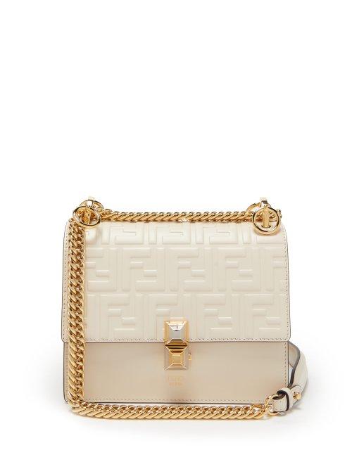 Matchesfashion.com Fendi - Kan I Small Leather Cross Body Bag - Womens - White