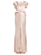 Matchesfashion.com Maria Lucia Hohan - Shirin Silk Charmeuse Maxi Dress - Womens - Light Pink