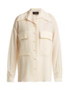 Matchesfashion.com Joseph - Cam Patch Pocket Silk And Cotton Blend Shirt - Womens - Cream