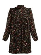 Matchesfashion.com Ganni - Elm Floral Print Mini Dress - Womens - Black