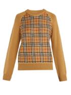 Matchesfashion.com Burberry - Walsham Vintage Check Wool Sweater - Womens - Beige Multi
