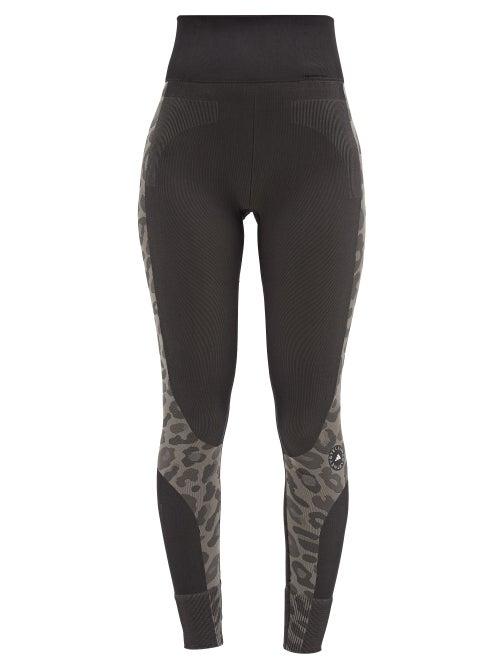 Matchesfashion.com Adidas By Stella Mccartney - Truepurpose Animal-jacquard High-rise Leggings - Womens - Black Print