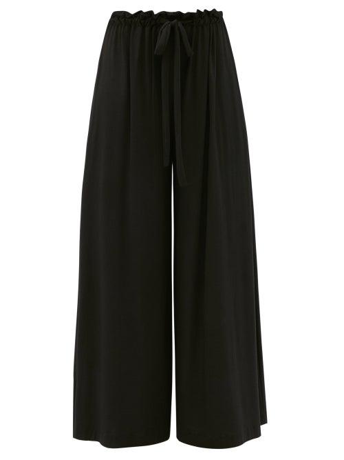 Ladies Lingerie About - High-rise Jersey Wide-leg Trousers - Womens - Black