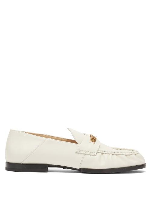 Matchesfashion.com Tod's - Collapsible-heel Leather Loafers - Womens - White Gold