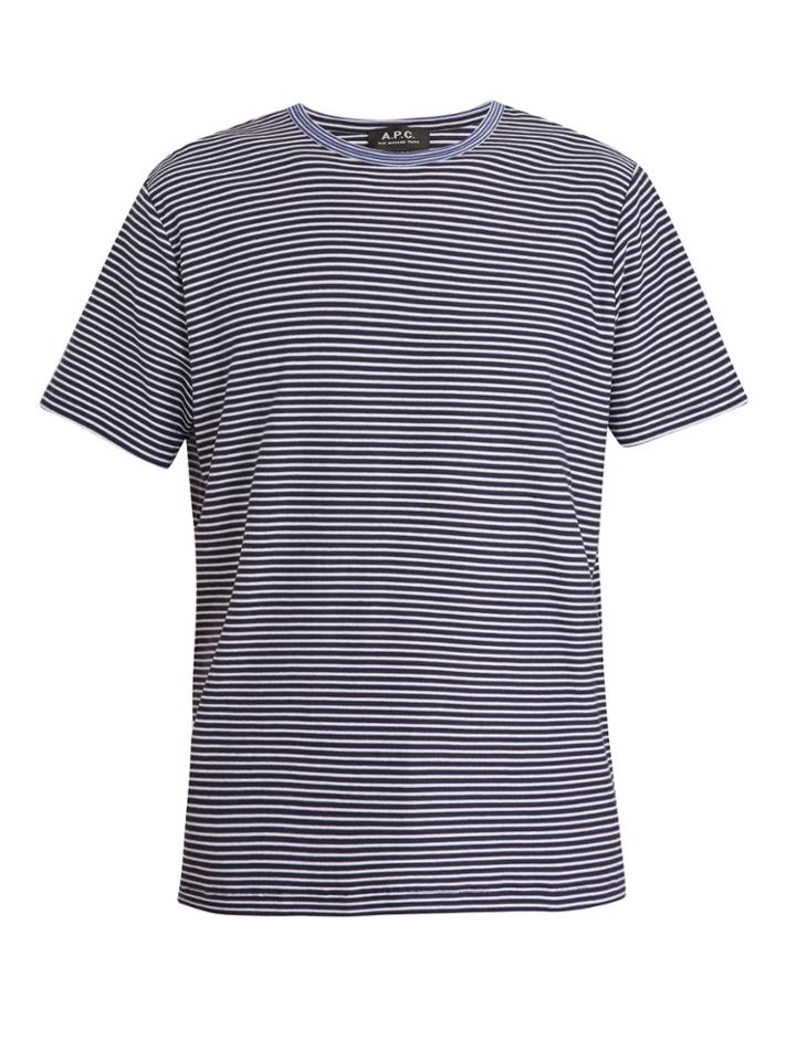 A.p.c. Maui Crew-neck Striped Cotton T-shirt