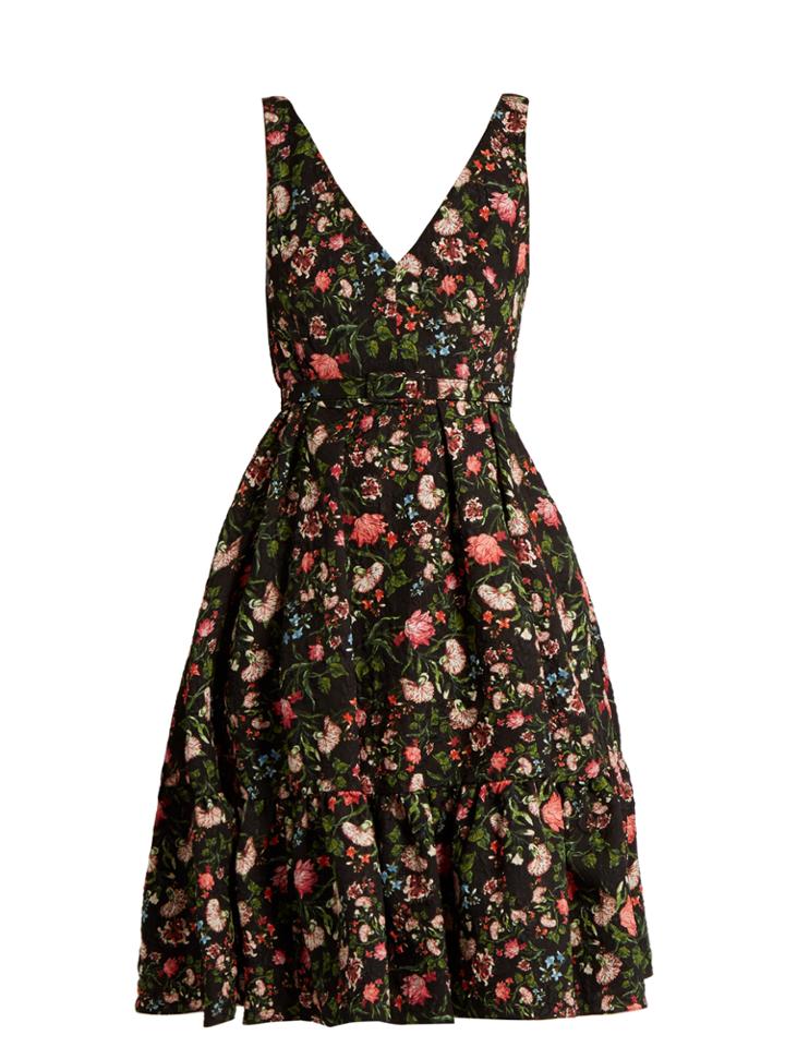 Erdem Gaby Convertine-print Matelass Dress