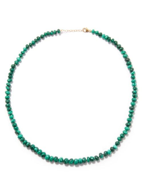 Jia Jia - Malachite & 14kt Gold Beaded Necklace - Womens - Green