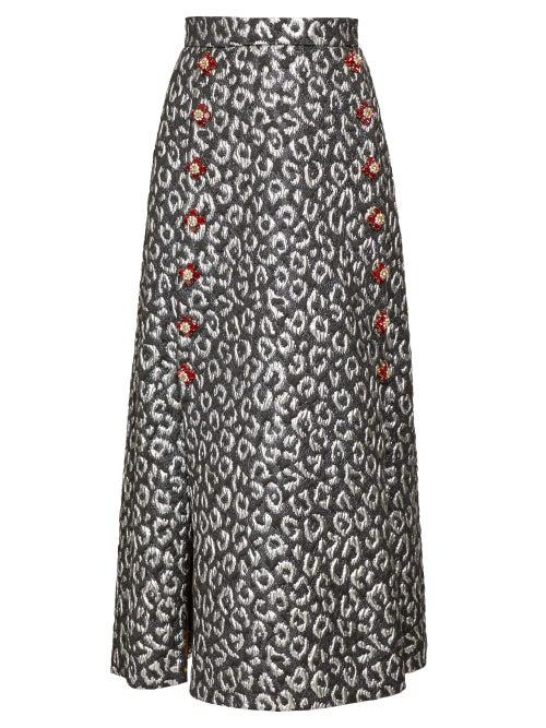 Matchesfashion.com Dolce & Gabbana - Leopard Print Brocade Midi Skirt - Womens - Leopard