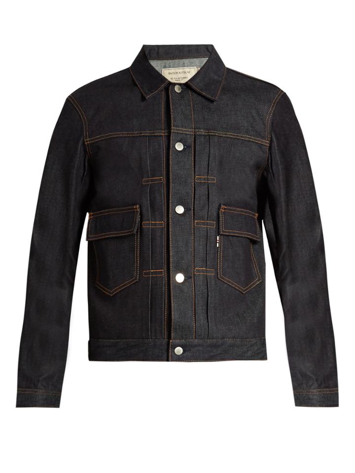 Maison Kitsuné Point-collar Denim Jacket