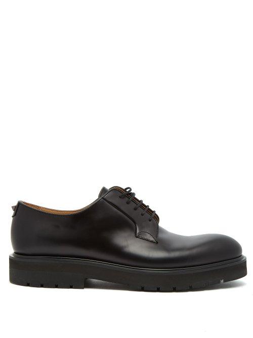 Matchesfashion.com Valentino - Rockstud Leather Derby Shoes - Mens - Black