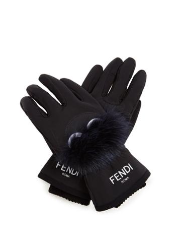 Fendi Bag Bugs Fur-appliqu Gloves
