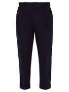 Matchesfashion.com Acne Studios - Roll Up Cuff Stretch Cotton Trousers - Mens - Navy