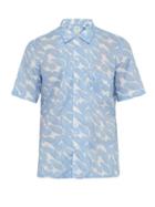 Matchesfashion.com Finamore 1925 - Bart Leaf Print Cotton Shirt - Mens - Blue
