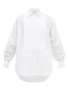 Matchesfashion.com Givenchy - Bib-front Crystal-button Cotton Tuxedo Shirt - Womens - White