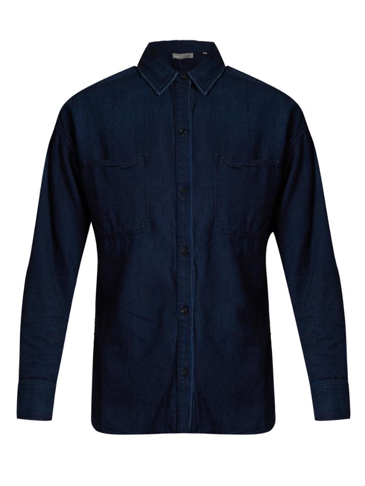 Vince Patch-pocket Cotton-denim Shirt