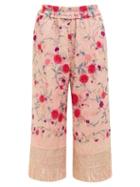 Matchesfashion.com By Walid - Dania Cropped 19th Century Silk Trousers - Womens - Pink Multi