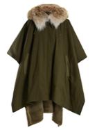 Yves Salomon Army Fur-lined Hooded Cotton-canvas Cape