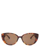 Matchesfashion.com Linda Farrow - Sarandon Scarf Cat-eye Tortoiseshell Sunglasses - Womens - Tortoiseshell