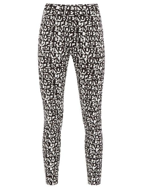 Matchesfashion.com Moncler Grenoble - Logo Jacquard Leggings - Womens - Black White