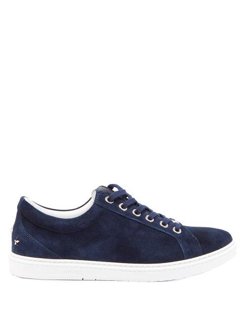 Matchesfashion.com Jimmy Choo - Cash Low Top Suede Trainers - Mens - Navy