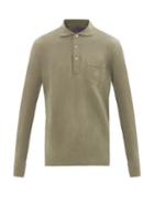 Ralph Lauren Purple Label - Logo-embroidered Cotton-pique Polo Shirt - Mens - Khaki