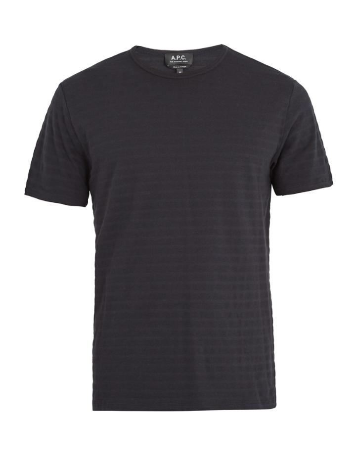 A.p.c. Winston Striped Cotton And Cashmere-blend T-shirt